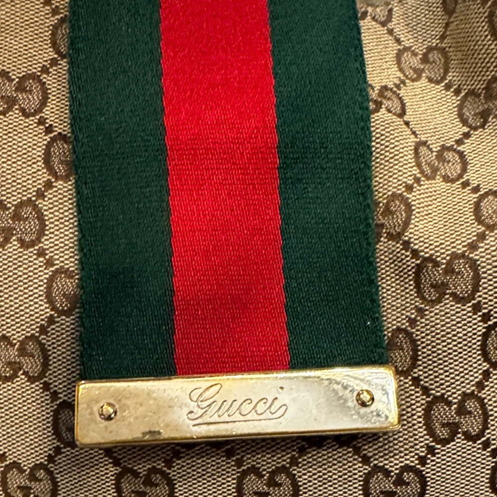 Authentic Gucci Brown Monogram Tote Bag - Picture 6 of 14
